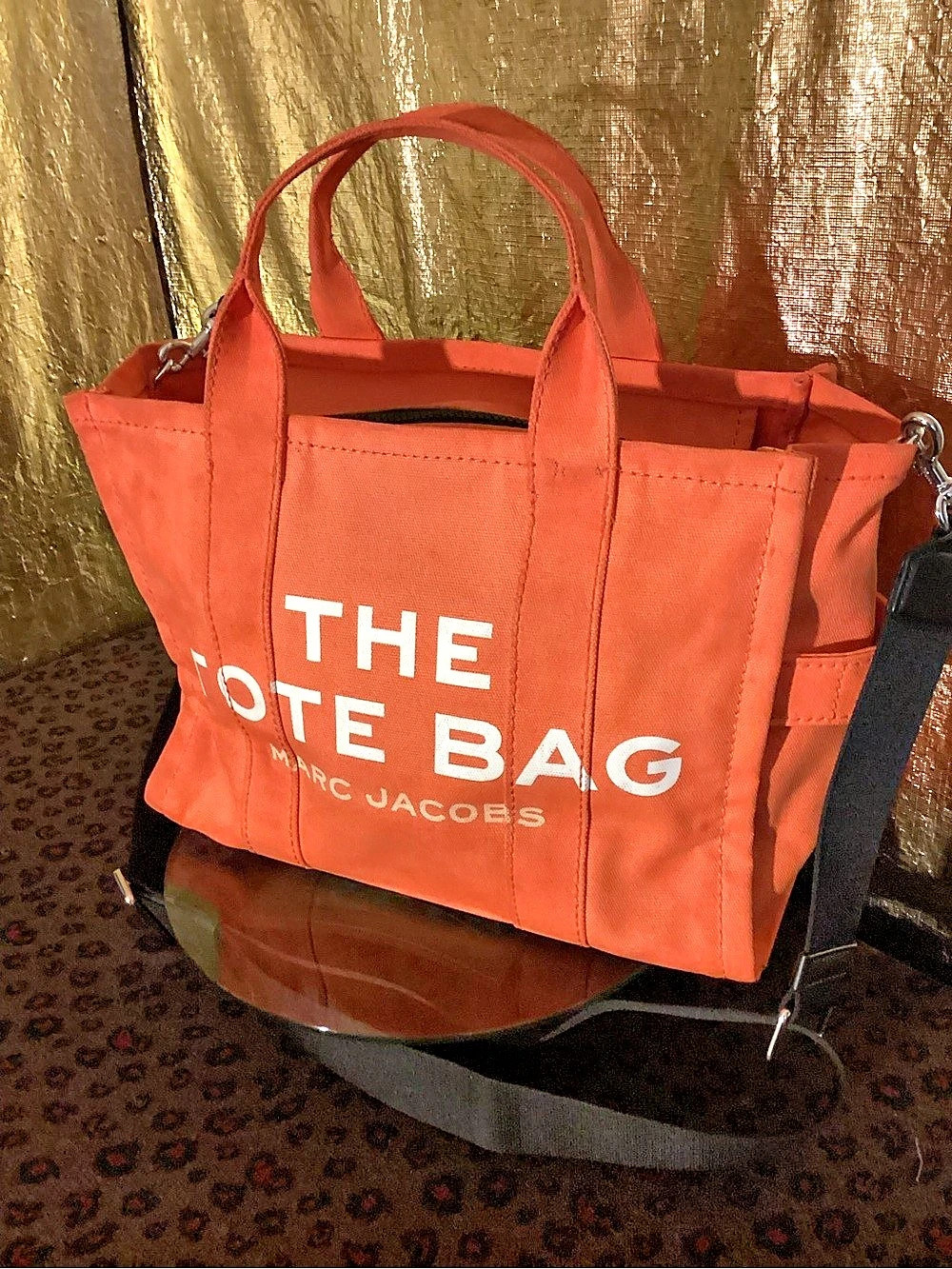 Marc Jacobs The Small Traveler Tote Bag Orange & Black Canvas Tote